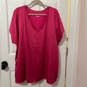 Lane Bryant Satin-y V-Neck Blouse - 22/24